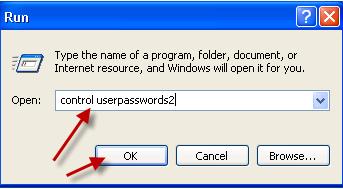 Figure 36 Enter Control userpasswords2 Figure 37 Click Users must enter a user name