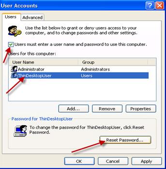 Figure 50 Click Users must enter a user name and