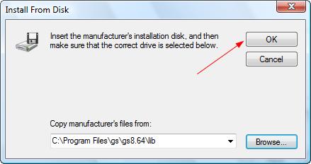 20. The Install From Disk window will appear. 21. Click on the OK button. 22.