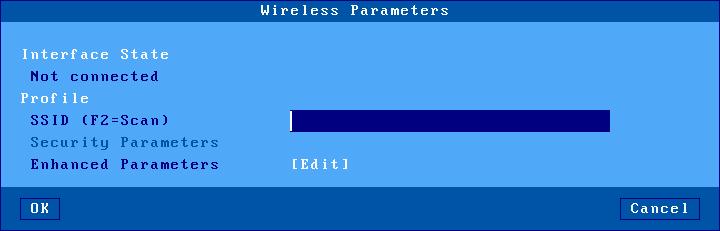 Interactive Set-Up The [Wireless Parameters] box is shown below: This box allows the wireless profile to be set-up (only one profile) Note: when