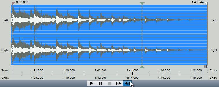 206 11. Music and Sound Effects 3. Move the Position slider all the way to the left so you can see the beginning of the audio file.
