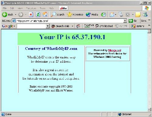 C. Now you will need to get the external IP address of your internet connection 1. Open a Web-Browser in Windows 2. Browse to http://whatismyip.com 3.