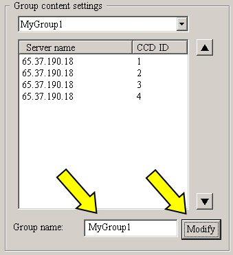 11. Change the Group Name at the bottom of the Group Content Settings section 12. Press the Modify button 13. Press OK at the bottom of the window to apply the settings 14.