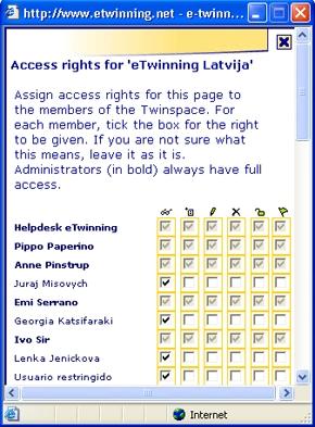 Assigning access rights From Settings in the TwinSpace, administrators can assign specific access rights to others in the folders, sub-folders, forums and file archives.