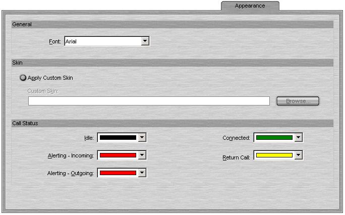 Configuring SoftConsole: 4.1 Appearance Tab From the Appearance tab, you can change the general appearance of the IP Office SoftConsole.