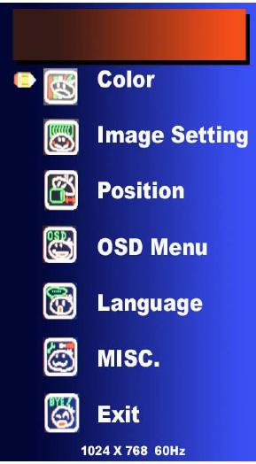 2.4 LCD OSD Menu Setup OSD Control buttons LCD OSD can help to setup LCD display.