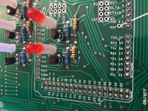 Clip a 36-pin segments of the dual pin header and solder that to the