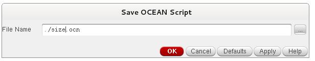 Next we will save an ocean script. 15. You can either click on File Save script or Click on the Save script icon ( ) next to the normal button on the toolbar. Next step is to run the ocean script.