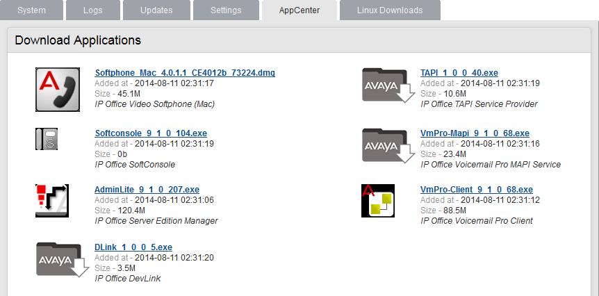 Web Control/Platform View Menus: VNC 5.7 App Center You can access this menu by selecting AppCenter. You can use the menu to download files for use on the local PC.
