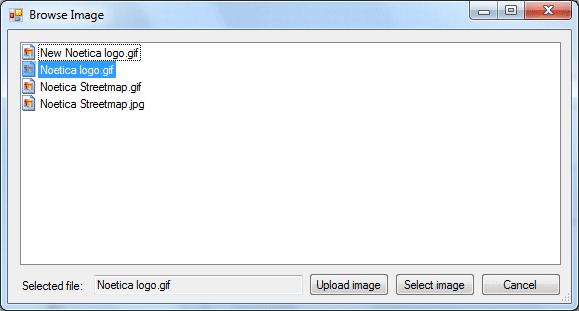 The uploaded image will now be displayed in the Browse Image dialog.