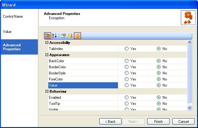 Persistence View The persistence view allows you to determine which properties should be stored in the database.