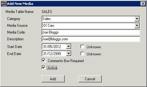 Records for the new table can now be entered manually, or you can import an existing Media file.