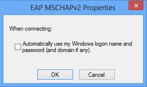 Verify that the Authentication Method is EAP-MSCHAP v2 and