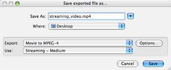CONVERTING IN QUICKTIME PRO If you are not exporting your video file from imovie, you will need to use QuickTime Pro to convert your movie into a format that is compatible with the streaming server.