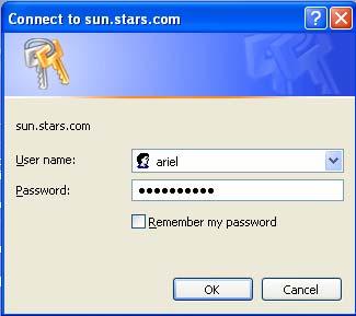 To establish the connection: 1 Browse with the HTTPS protocol to the published OWA web site. For example: https://sun.stars.