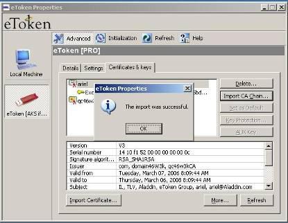 30 etoken and ISA Server 2006 6 Click OK.