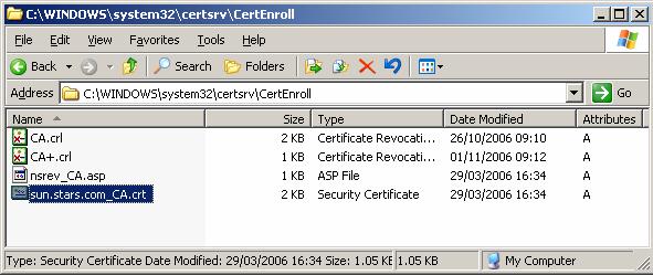 80 etoken and ISA Server 2006 CHAPTER 3 2 Copy the.crt file to the ISA Server firewall, as shown in the figure above.