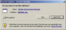 A Security Warning window opens, identifying the name of the program. 4. Click Run.