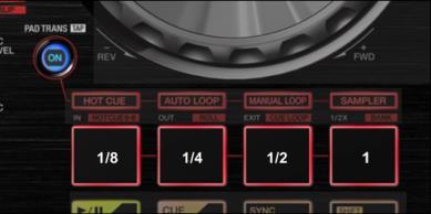 If a bank has more than 4 samples, the left side of the DDJ-SB2 will control samples 1 to 4 and the right side samples 5 to 8 Depending on the selected trigger mode, use SHIFT and the same pad to