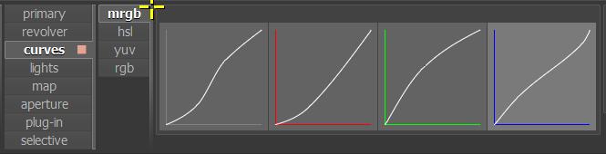 Curves MRGB graph changes The Master RGB curves are now displayed as L graphs to make them