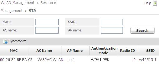 4 WLAN Network Management 4.3.4 Viewing STA Information 1. Choose Network Application > WLAN Management. 2.