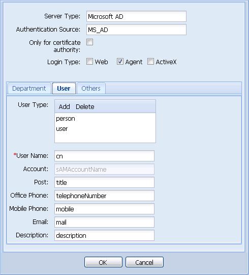 Figure 2-15 Configuring a user of the Microsoft AD Domain Controller 6.