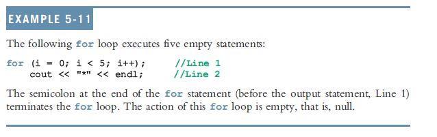 for loop control statements 31 32 33 34 The following is a semantic error: The