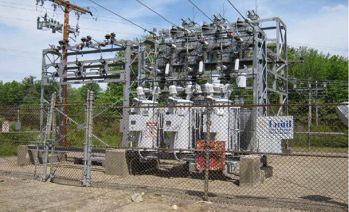 Figure 2 shows a relatively small electric distribution substation that reduces 34.5 kv subtransmission voltage to 13.
