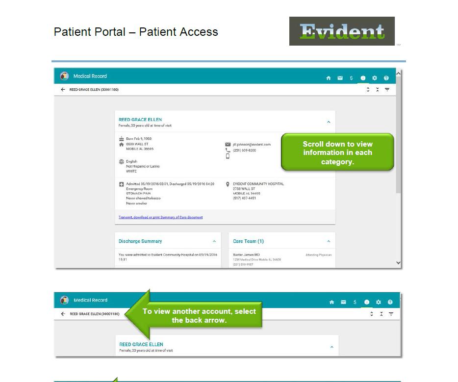 Step 6 Select the applicable patient account to view.