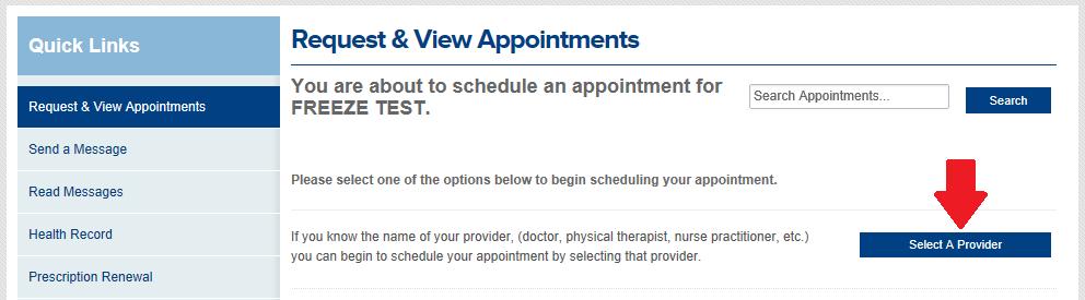request an appointment (you can only make appointments with providers that you have visited since enrolling in the patient