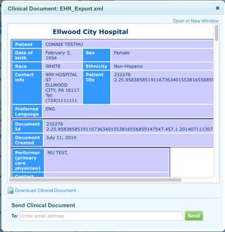 If you have been a patient in the hospital, you should see a section labeled Clinical Documents with at least one