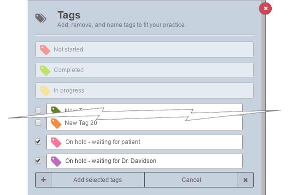 9 Creating a New Tag Removing a tag from your list only means that you want to prevent your practice users from applying the tag to items in their inbox.