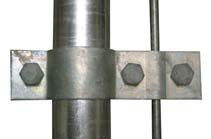 la messa a terra di tubi INNOCENTI Ø 48 mm, conduttori Ø 8-12 mm; bulloni M10 x 25 mm. 40 x 3 mm.