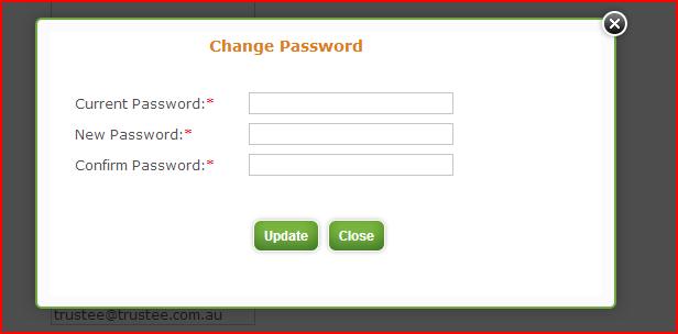 2. On Change Details page, click on Change Password link. This opens up a pop-up window Change Password. 3.