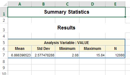 Statistics Wizard. However, you want to use your company s style for all results in this workbook.