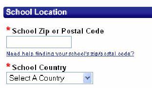 Enter your school s zip or postal code.