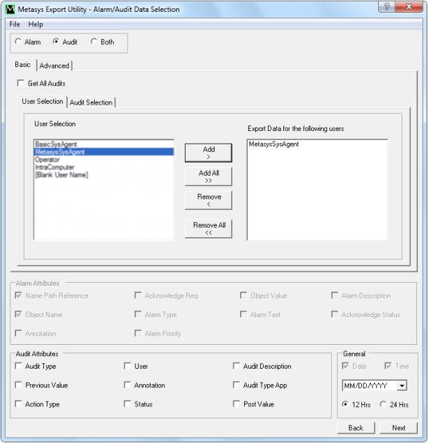 Figure 16: User Selection Tab 4. Click users in the left pane, and click Add. The selected users appear in the Export Data for the following users pane. 5.