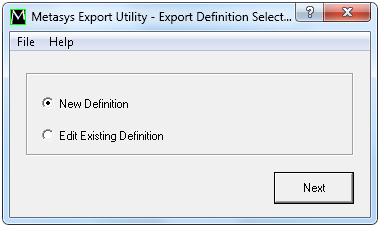 Figure 29: New Definition 2. Click Next. The Export Time Duration window appears. 3.