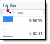 If you click into the Filter textbox, a drop-down menu will appear. You can select the Advanced option that appears in the drop-down menu to display the popup for the numeric filter.