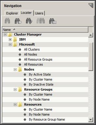 Locater Searches for MSCS Resource Information Provides resource data including: The state of the resource Possible owners of the resource Various timeout, polling, and restart values Locater