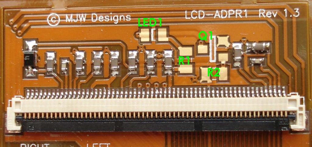 LCD CABLE SPARE GPIO - GPIO 95 from the OMAP3530 is routed to the lid and can be accessed on the right pad of the component marked R2 in the above picture. This signal is at 1.
