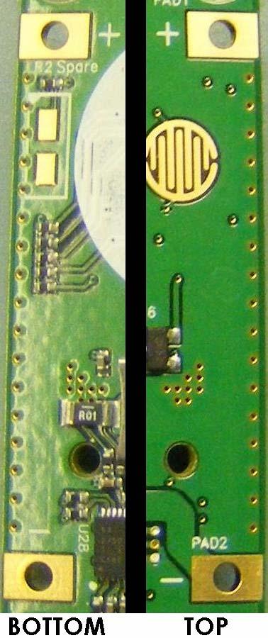 5) SECONDARY INPUT POWER SOURCE - These two pads are designed to provide a way to power the board without a battery but will simulate the battery input. Use one or the other, never both.