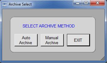 Manual Archive Performing manual archives allows the user to select what data should be archived at their leisure.