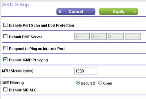 View or Change WAN Settings You can view or configure wide area network (WAN) settings for the Internet port.