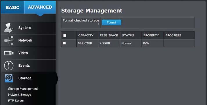 Storage Management Network Storage must be setup before it can be managed. To setup storage, please refer to the previous section.