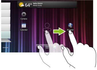 2 Keeping your finger in contact with the screen, move your fingertip to the desired location.