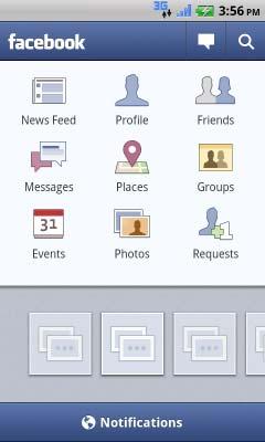 To use Facebook on your device Once logged in, you can touch the Back button Facebook main page.