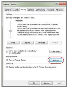 How to allow PeopleSoft pop-ups in Microsoft Internet Explorer (versions 9-11) 1. Launch Internet Explorer. 2.
