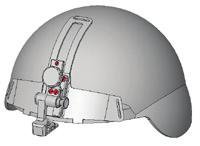 Using optional helmet mount FIGURE 7 1. locking screw 2. flip/flop button 1 2 3 4 3. flip-flop adjusting screws 4. mount binding screw The unit can be equipped with an optional helmet mount.