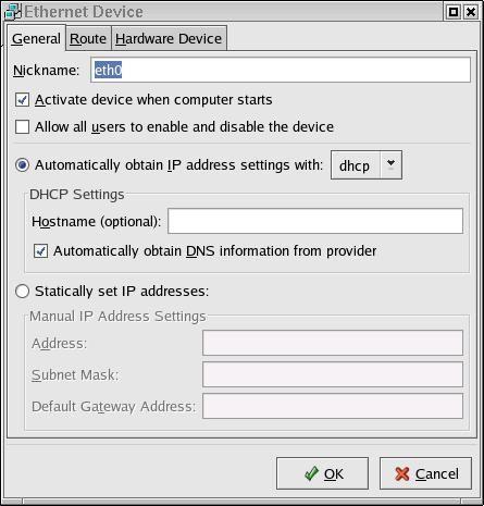 Configuring an Interface with SCN To set a static IP address, turn on Statically